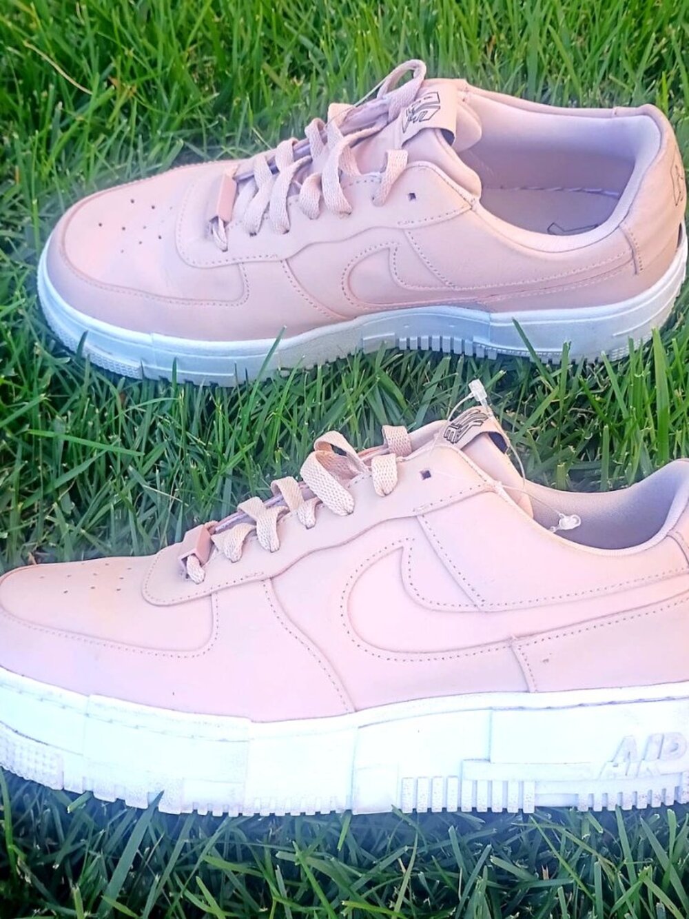 Nike Air Force 1 Shadow Tan Nude Platform Sneakers Sz 11